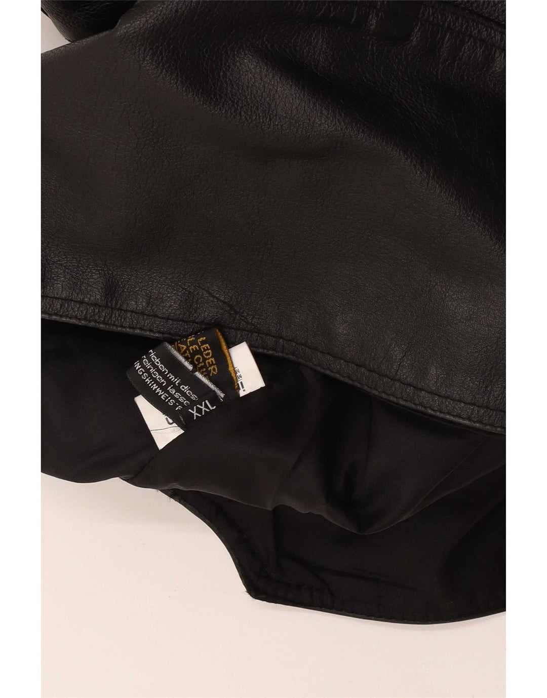 gilet en cuir homme vintage 2XL Cuir noir