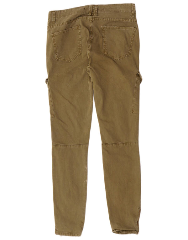 Zara Pantalon cargo slim pour femme EU 42 Large W32 L29 Coton kaki