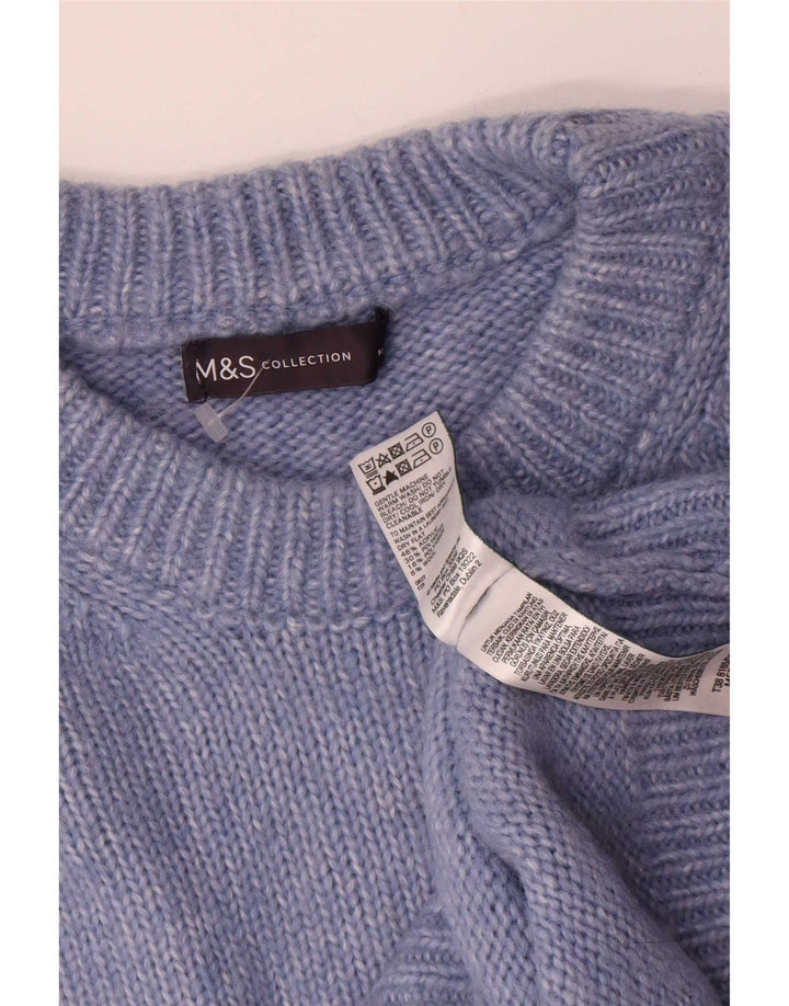 Marks & Spencer Pull surdimensionné à col rond pour femme UK 14 Bleu moyen