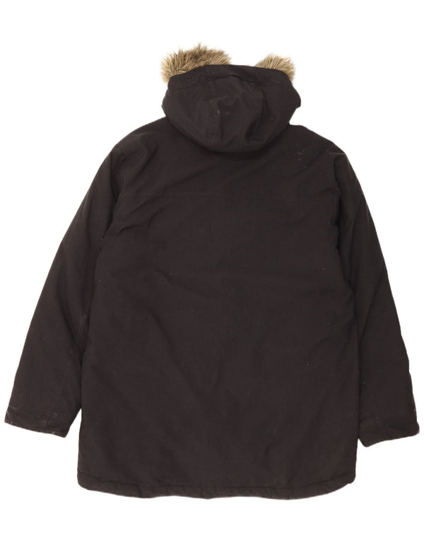 Adidas Manteau rembourré à capuche pour homme UK 40 Large Noir Nylon
