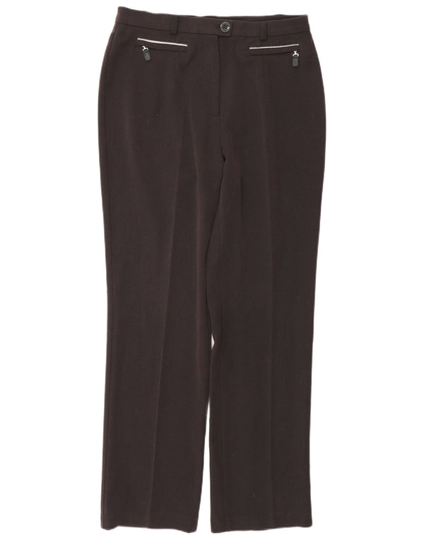 Marks & Spencer Pantalon droit décontracté pour femme UK 12 Medium W30 L29 Noir