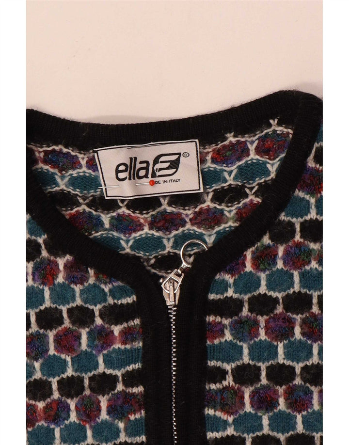 Ella Womens Cardigan Sweater UK 16 Large Multicolore Géométrique