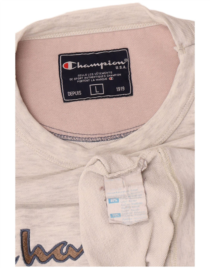 Champion Sweat-shirt graphique pour homme en coton moucheté gris grand