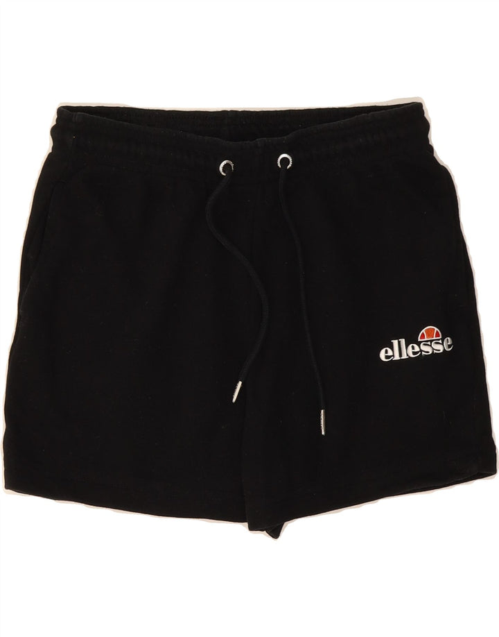 ELLESSE Womens Sport Shorts UK 14 Medium Black Cotton Vintage Ellesse and Second-Hand Ellesse from Messina Hembry 