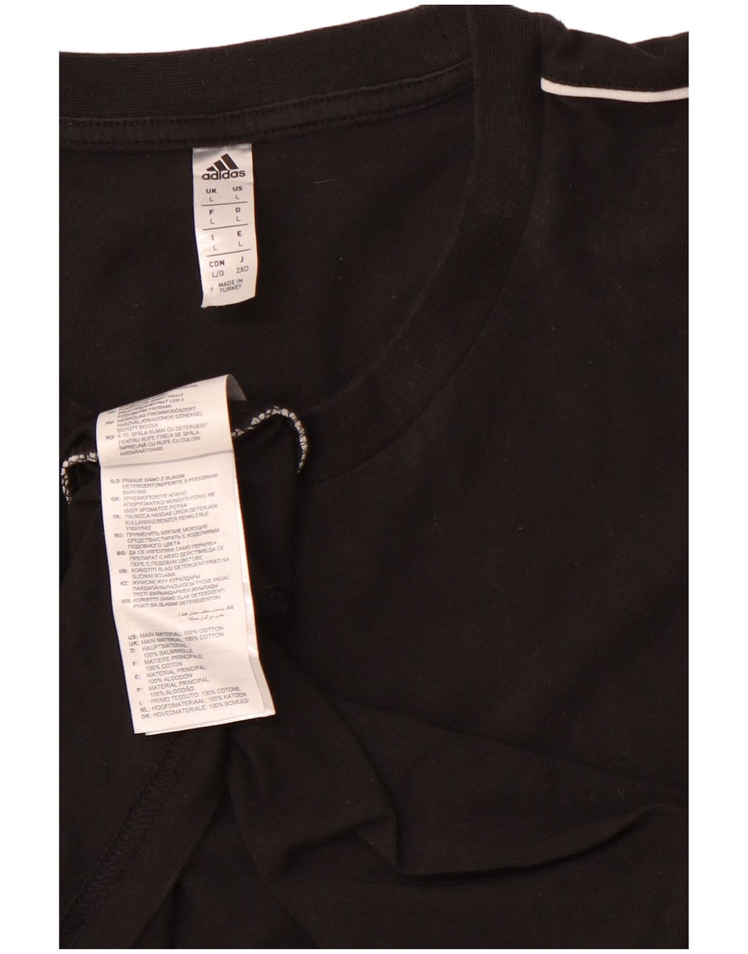 ADIDAS T-Shirt Homme Haut Large Noir Coton