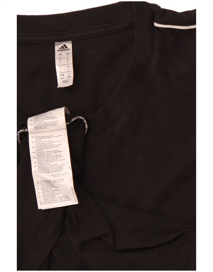 ADIDAS T-Shirt Homme Haut Large Noir Coton