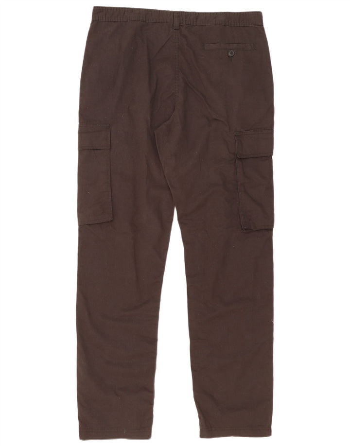 French Connection Pantalon Cargo Droit Homme W34 L33 Gris Coton