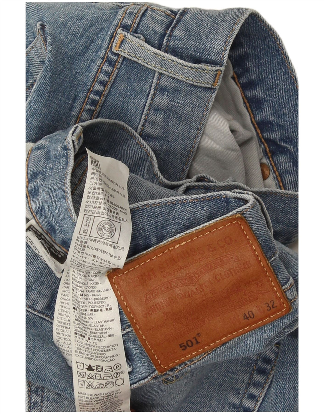 Levi's Jean Droit 501 Homme Bleu W40 L32 Coton