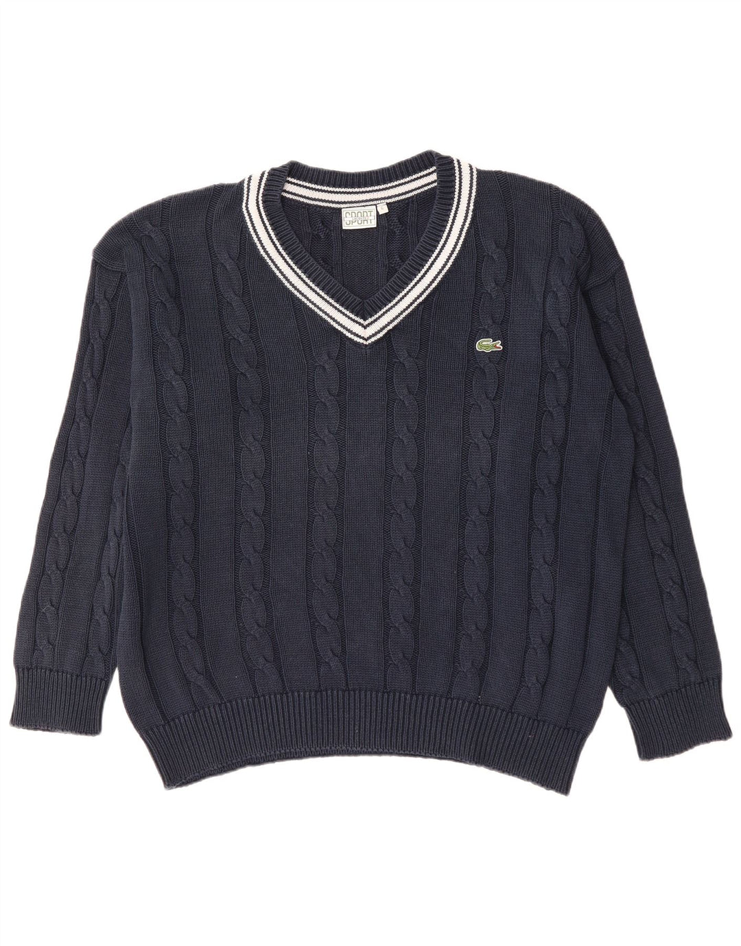 LACOSTE Homme Col V Pull Pull Taille 6 XL Bleu Marine Coton