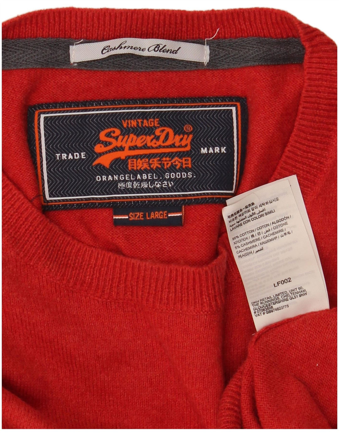 Superdry Pull ras du cou pour homme en coton rouge Large