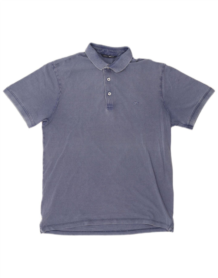 Gas Polo Homme Bleu Moyen Coton