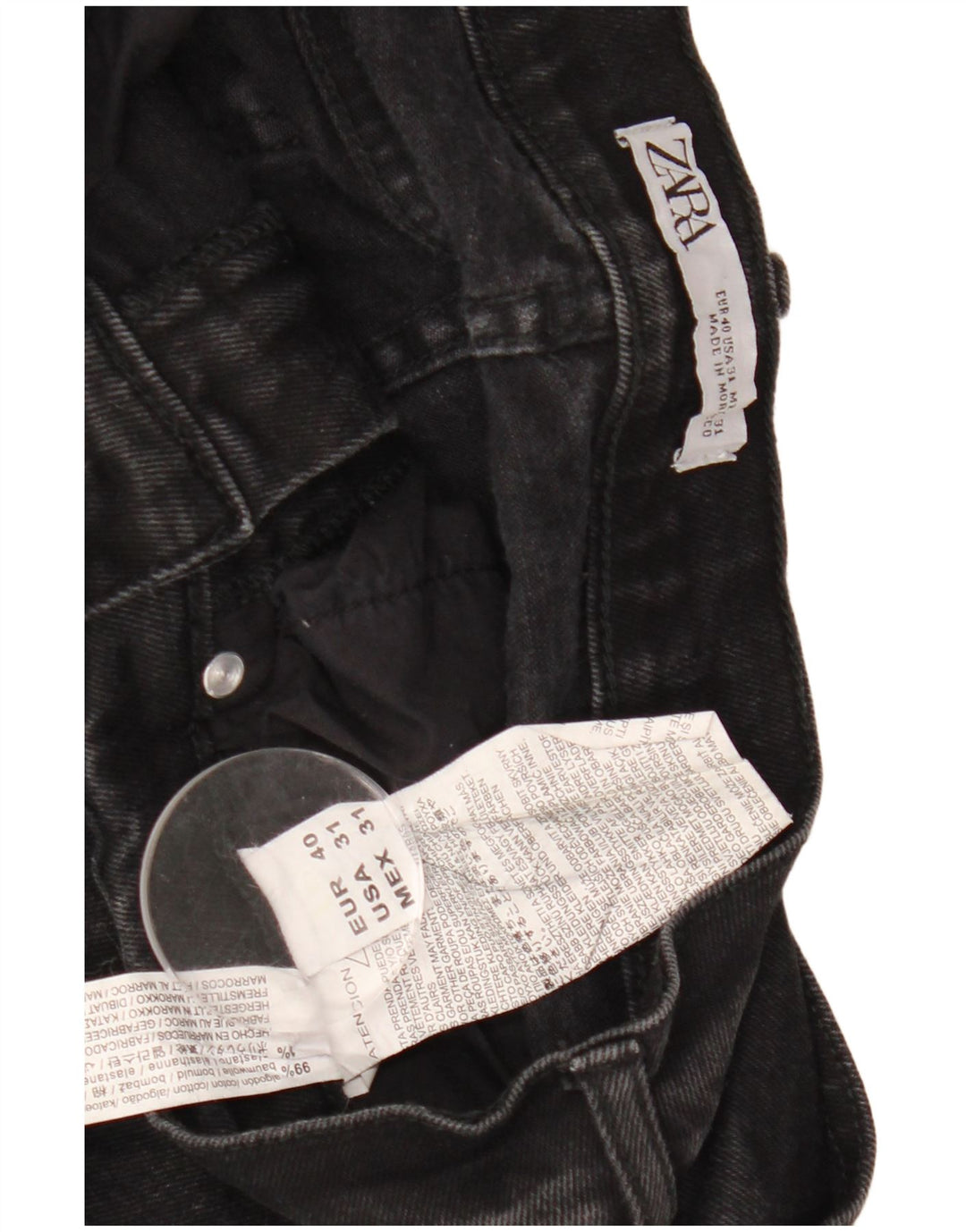 Zara Jean skinny pour homme EU 40 Medium W30 L30 Noir Coton