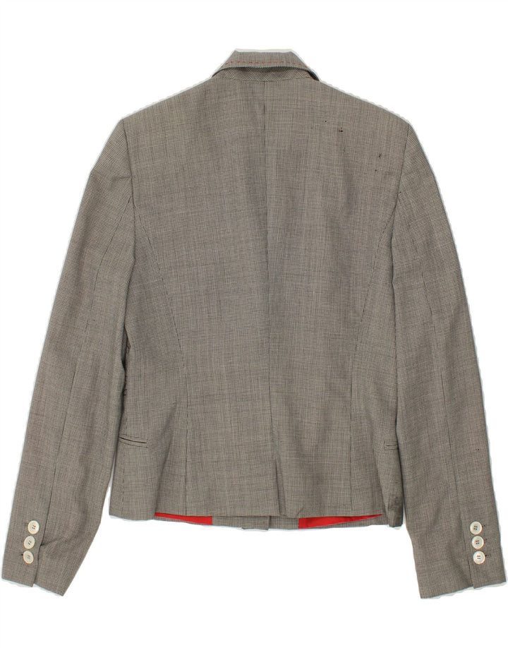 JOOP Womens 2 Button Blazer Jacket UK 12 Medium Grey Check Vintage Joop and Second-Hand Joop from Messina Hembry 