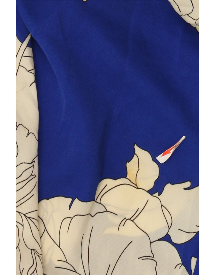 vintage Femme Combinaison UK 12 Moyen Bleu Floral