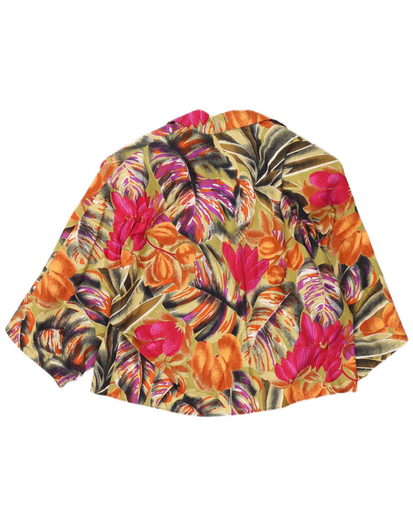 vintage Femmes 1 Bouton Blazer Veste UK 14 Moyen Multicolore Floral
