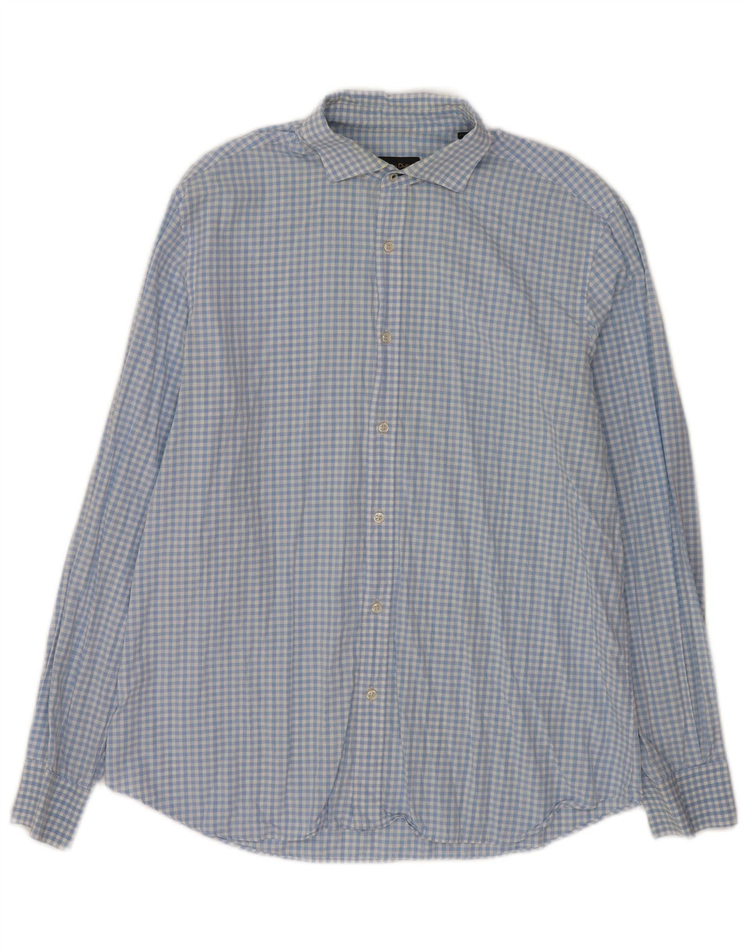 Massimo Dutti Chemise décontractée pour homme XL en coton vichy bleu