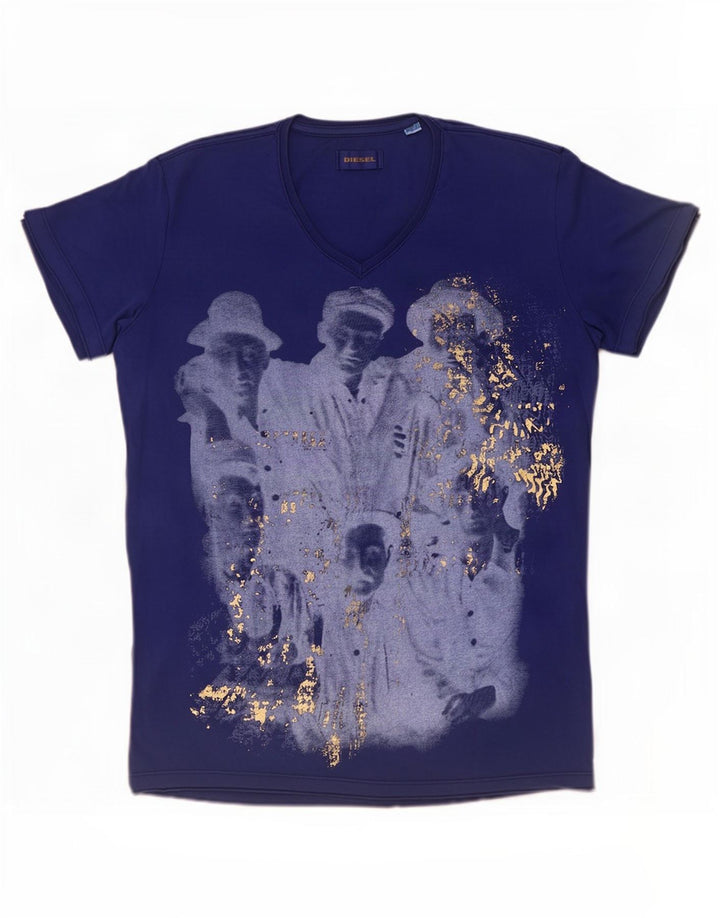 Diesel T-Shirt Graphique Homme Grand Bleu