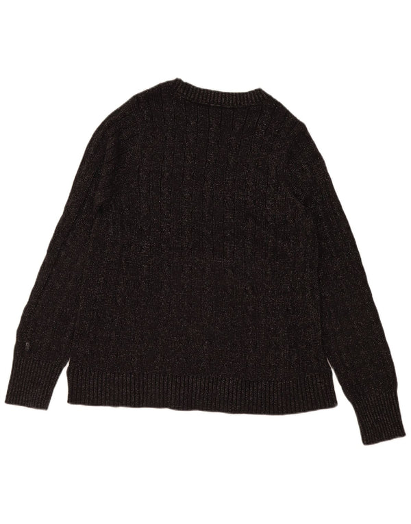 Tommy Hilfiger Pull ras du cou pour femme UK 12 en coton noir moyen