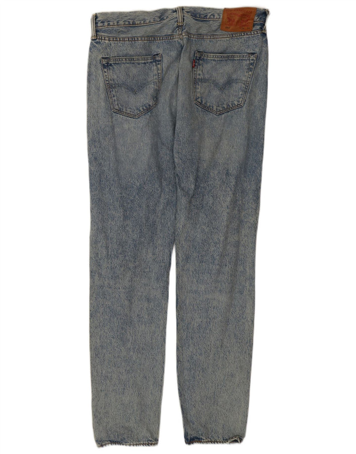 Levi's Jean Droit 501 Vieilli Homme W34 L34 Bleu Coton