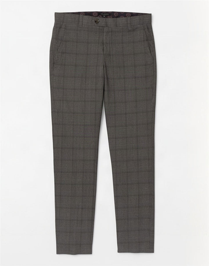 Ted Baker Pantalon décontracté slim pour homme W32 L31 Gris à carreaux Polyester