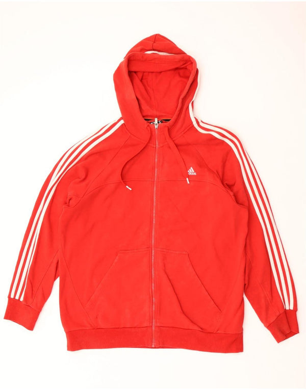 Adidas Pull à capuche zippé pour homme XL Rouge Coton