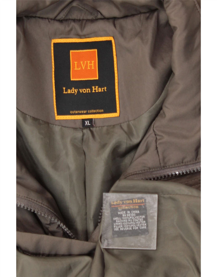 VINTAGE Womens Windbreaker Jacket UK 18 XL Grey Polyester Vintage Vintage and Second-Hand Vintage from Messina Hembry 