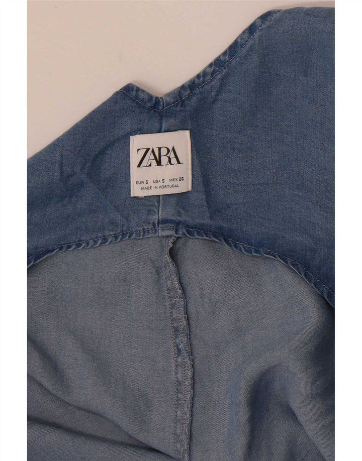 Zara Combinaison en jean pour femme UK 10 Petit Bleu
