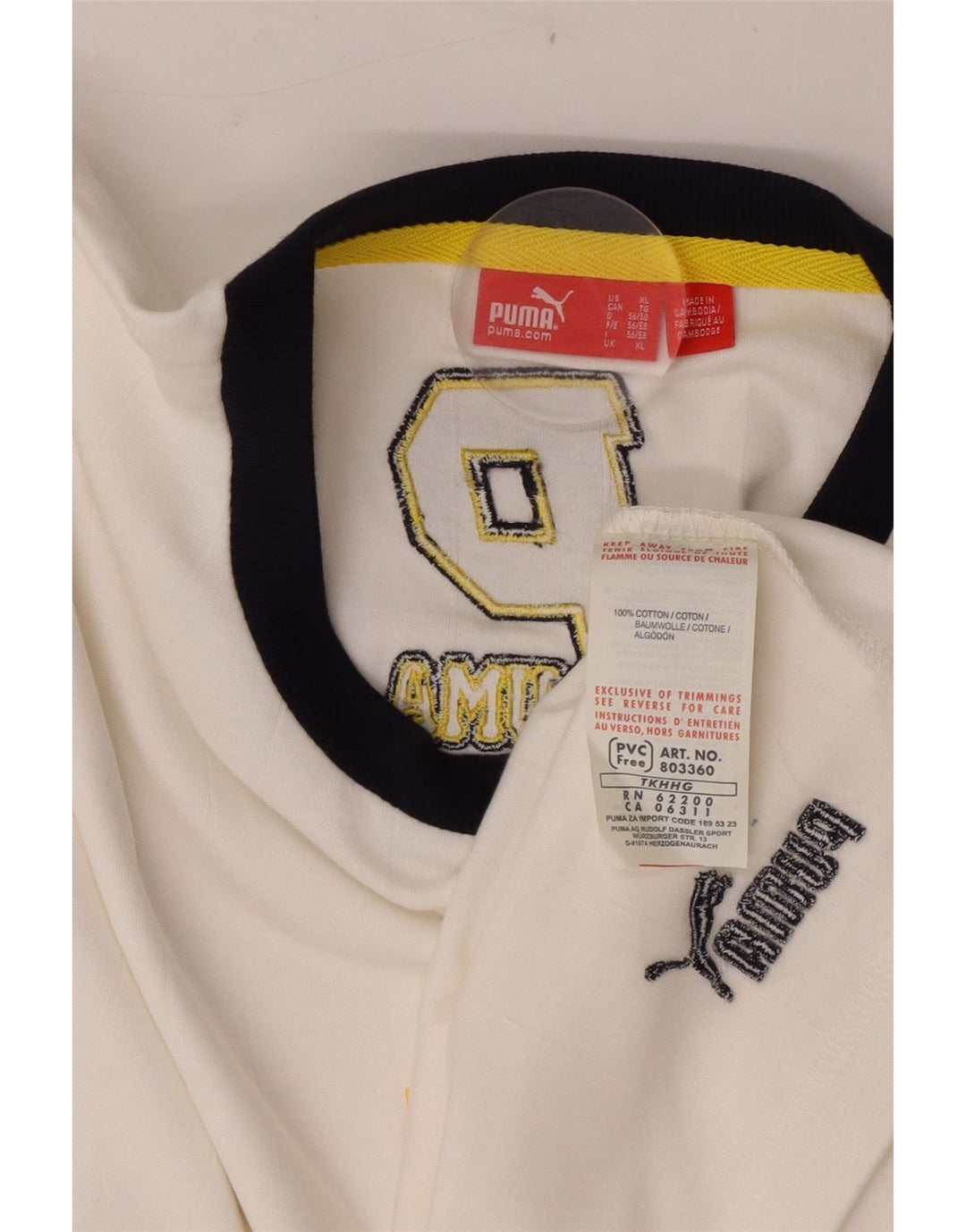 Puma Haut graphique à manches longues XL en coton blanc pour homme