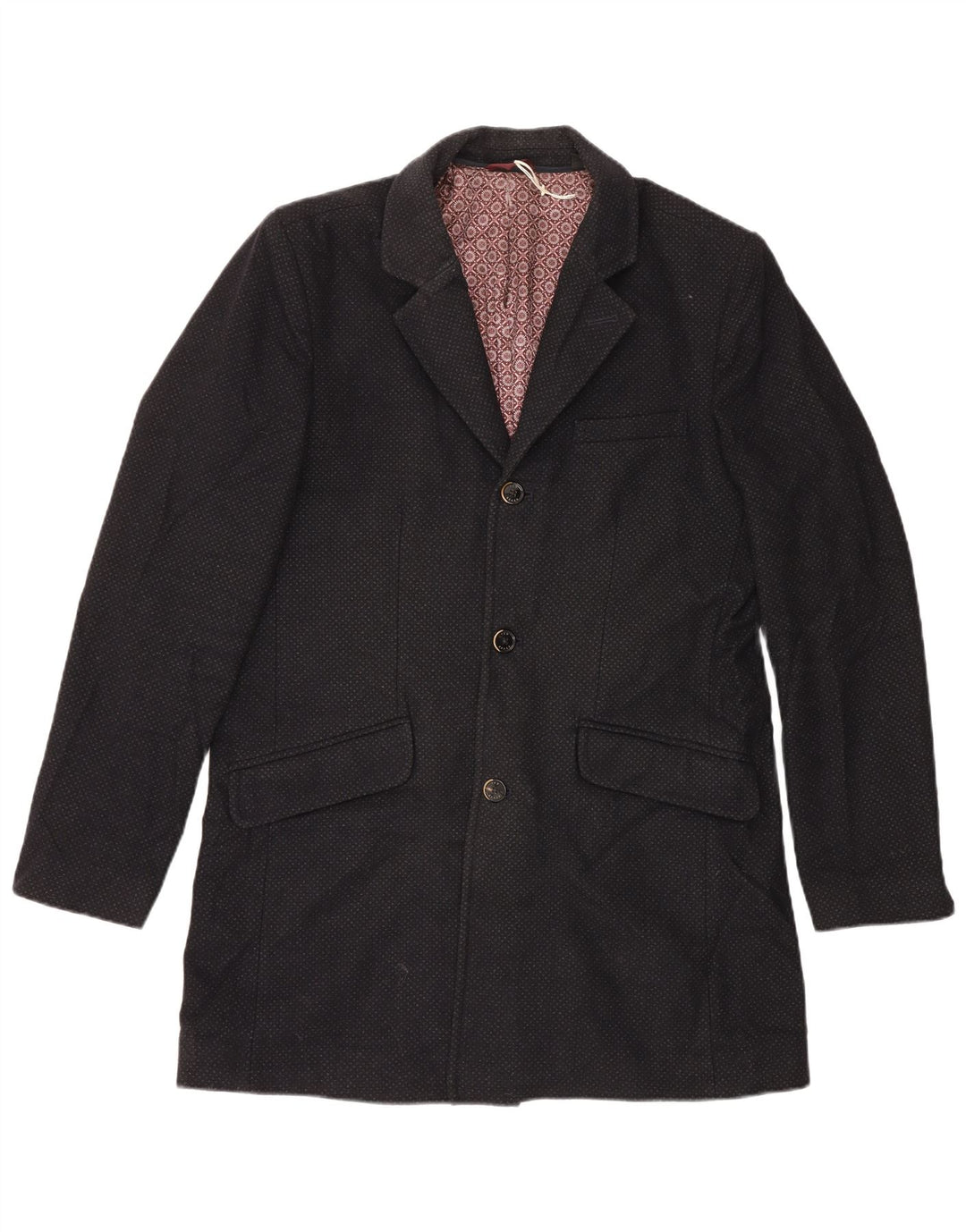 Ted Baker Manteau pour homme Taille 5 XL Laine tachetée noire