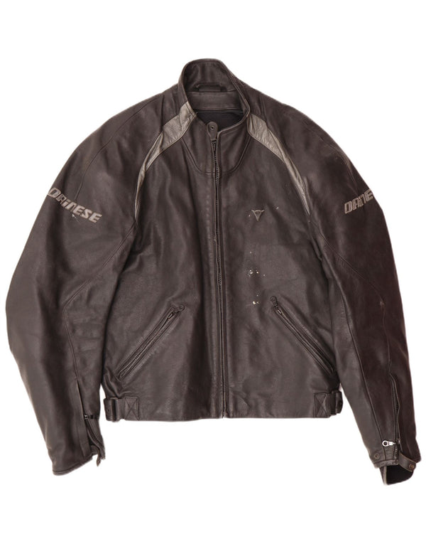 DAINESE Veste Graphic Racer Homme Taille 54 Grand Cuir Colorblock Noir