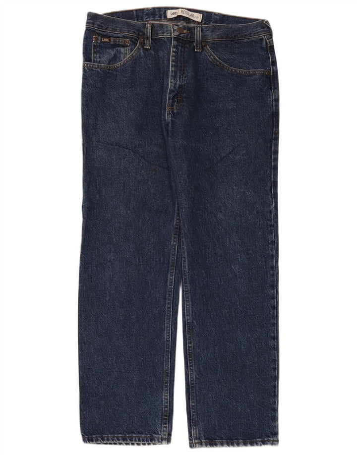 Lee Jean droit coupe droite W34 L29 bleu marine en coton pour homme