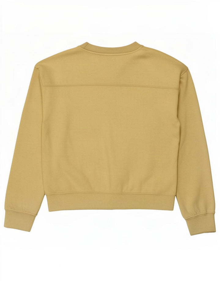 Zara Femmes Crop Sweatshirt Jumper UK 14 Moyen Jaune Polyester