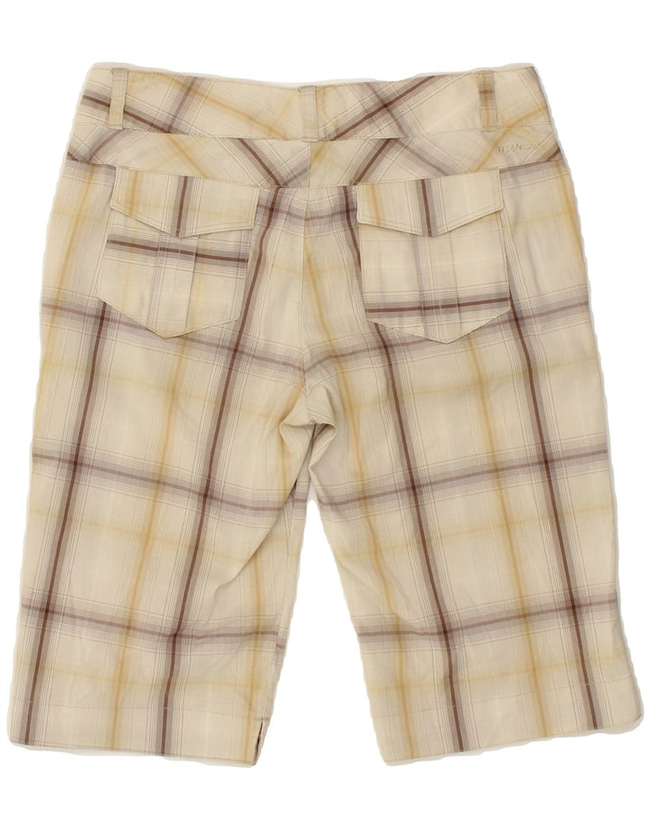 COLUMBIA Womens Bermuda Shorts US 4 Small W28 Beige Check Cotton Vintage Columbia and Second-Hand Columbia from Messina Hembry 