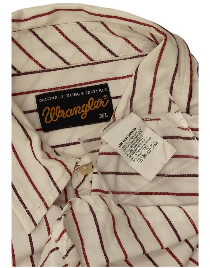 Wrangler Chemise Homme XL Blanc Rayé Coton
