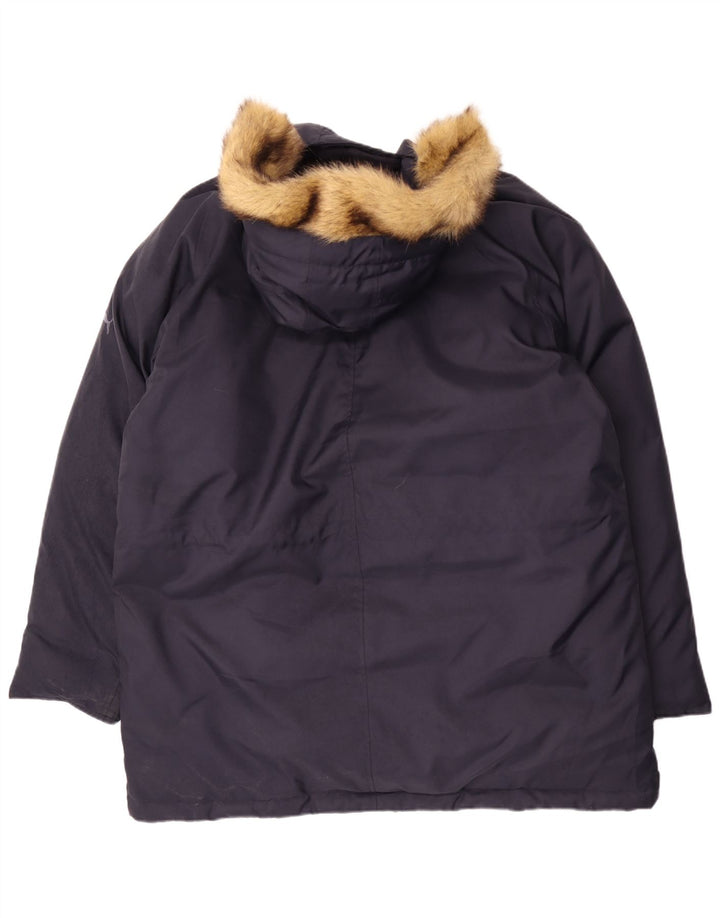 PUMA Manteau rembourré à capuche pour homme UK 42 XL Bleu marine Polyester