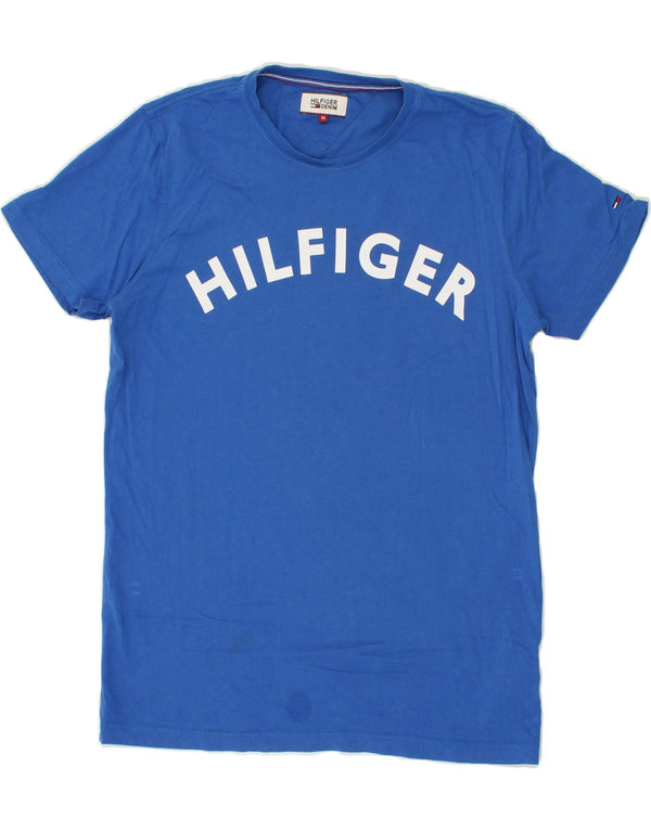 TOMMY HILFIGER T-Shirt Graphique Homme Bleu Moyen Coton