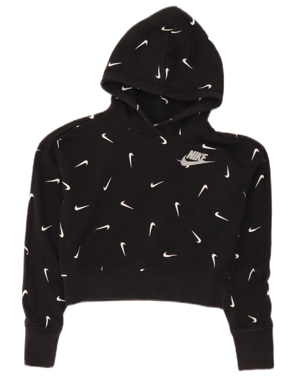Nike Sweat à capuche court avec motif graphique pour fille - Coupe standard - 12-13 ans - Grand noir