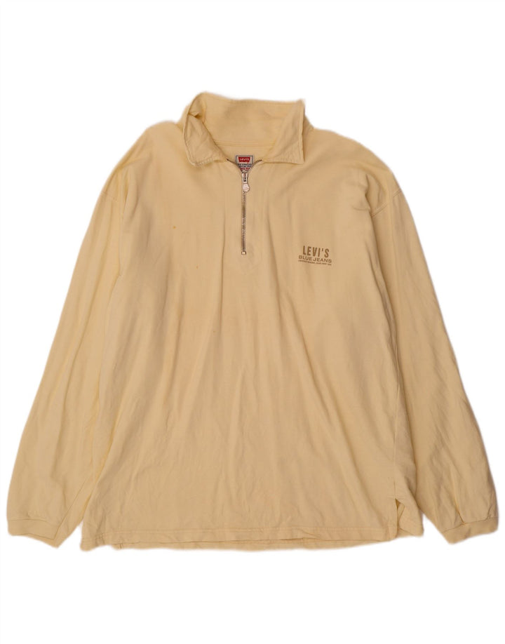 Levi's Sweat-shirt à col polo pour hommes, grand coton beige