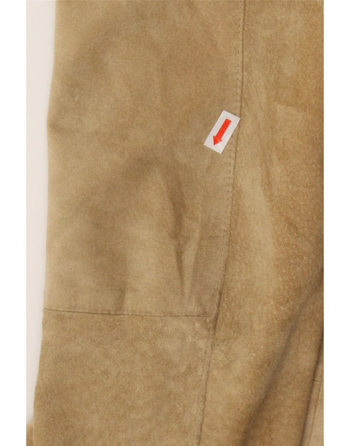 VINTAGE Womens Suede Overcoat IT 50 XL Beige Leather Vintage Vintage and Second-Hand Vintage from Messina Hembry 