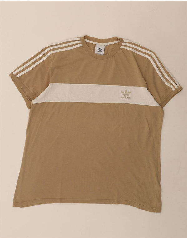 Adidas T-shirt graphique pour hommes, grand, beige, colour block