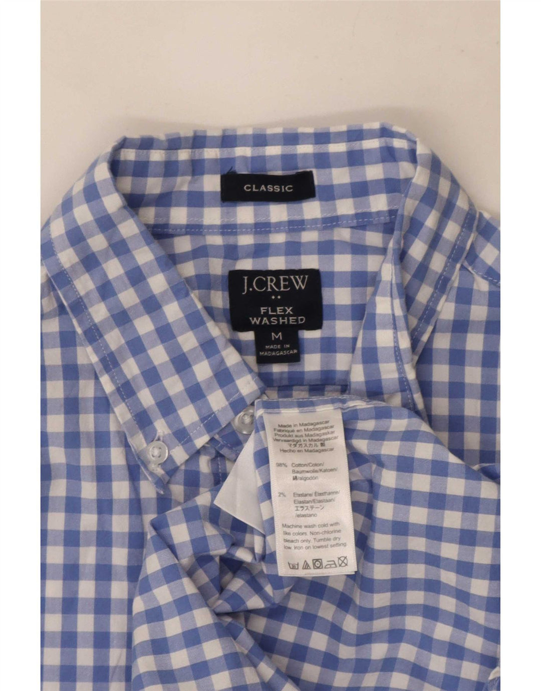 J. Crew Chemise classique pour homme en coton vichy bleu moyen