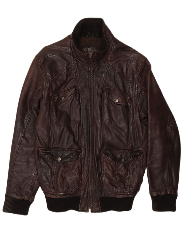MAZE Veste en cuir pour homme UK 40 Grand cuir marron