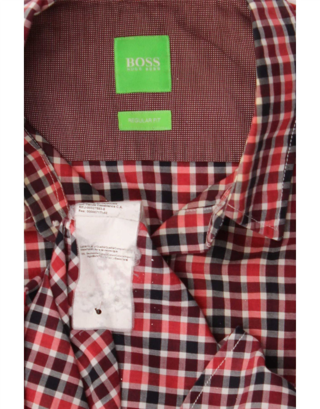 Hugo Boss Chemise Regular Fit en coton vichy rouge moyen