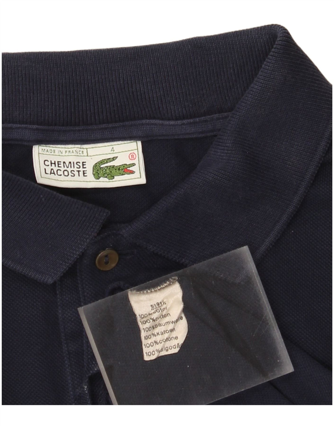 Lacoste Polo à manches longues pour homme Taille 4 Coton bleu marine moyen