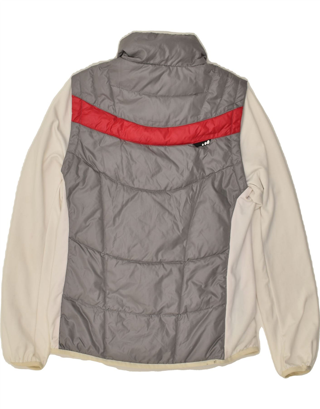 VINTAGE Veste rembourrée femme UK 6 XS Gris Colorblock Polyester
