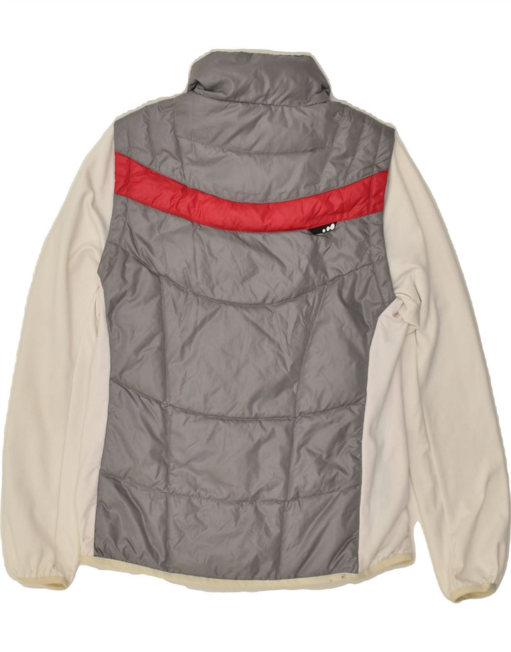 VINTAGE Veste rembourrée femme UK 6 XS Gris Colorblock Polyester