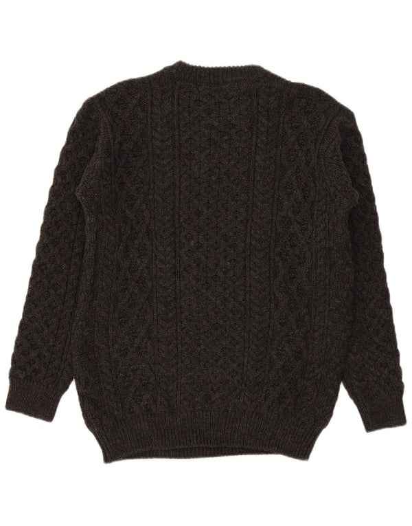 Irelands Eye Pull à col rond pour femme UK 18 XL Gris Laine mérinos