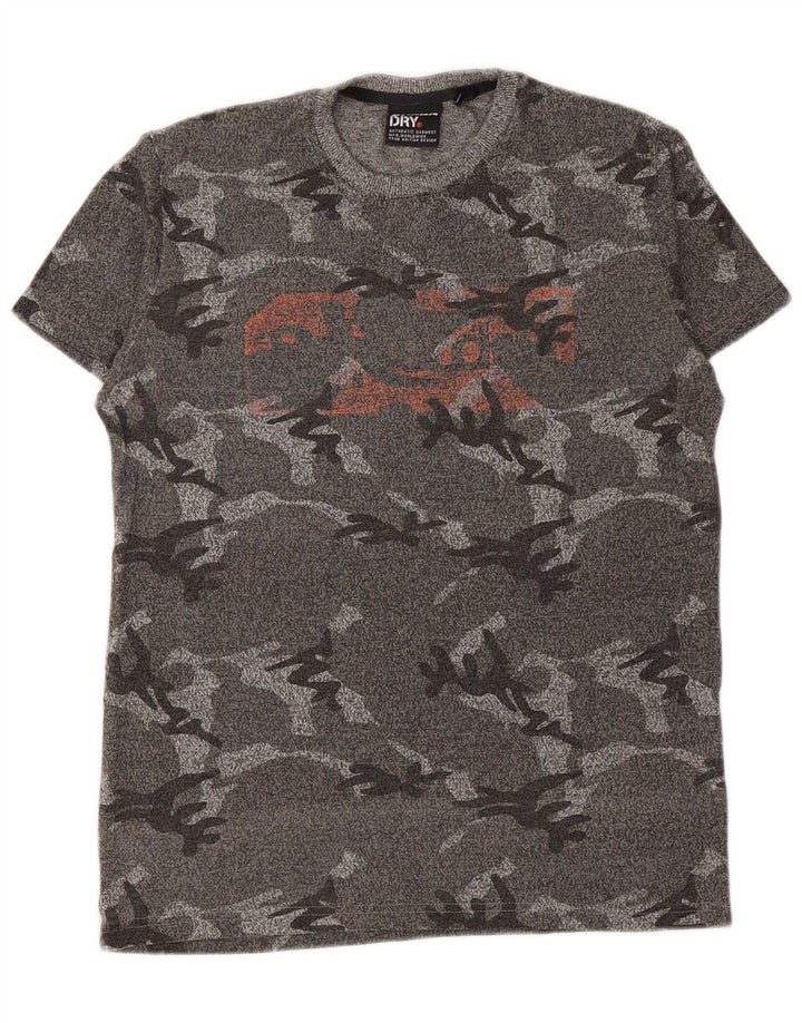 SUPERDRY T-Shirt Graphique Homme Petit Gris Camouflage Coton