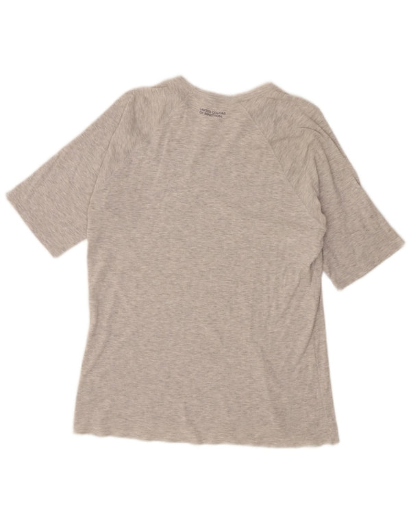 Benetton T-Shirt Femme UK 12 Gris Moyen Moucheté