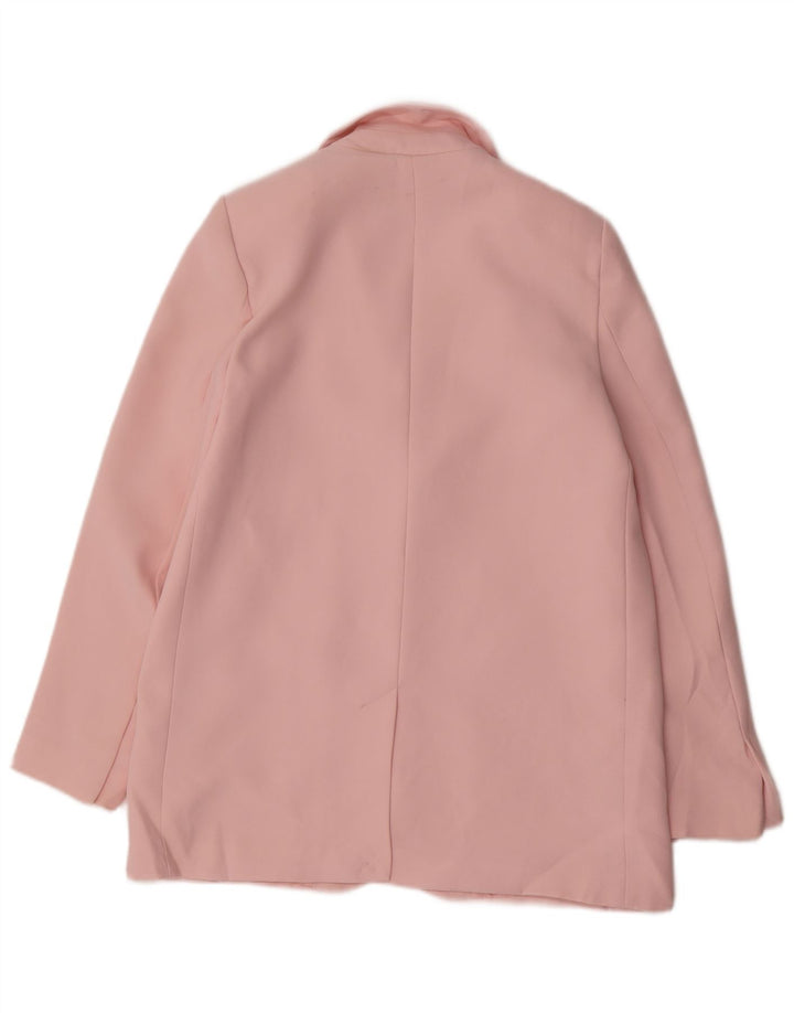 Zara Veste Blazer 2 Boutons Femme UK 10 Petit Rose Polyester